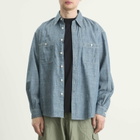 FrizmWORKS Men's Kuroki Chambray Work Shirt in Washed Blue