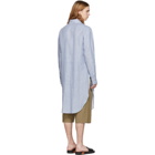 Loewe Blue and White Striped Linen Long Shirt