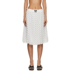 Marc Jacobs White Layered Crinkle Chiffon Midi Skirt