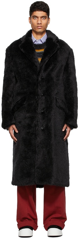 Photo: Marni Black Faux-Fur 4 B Furry Coat