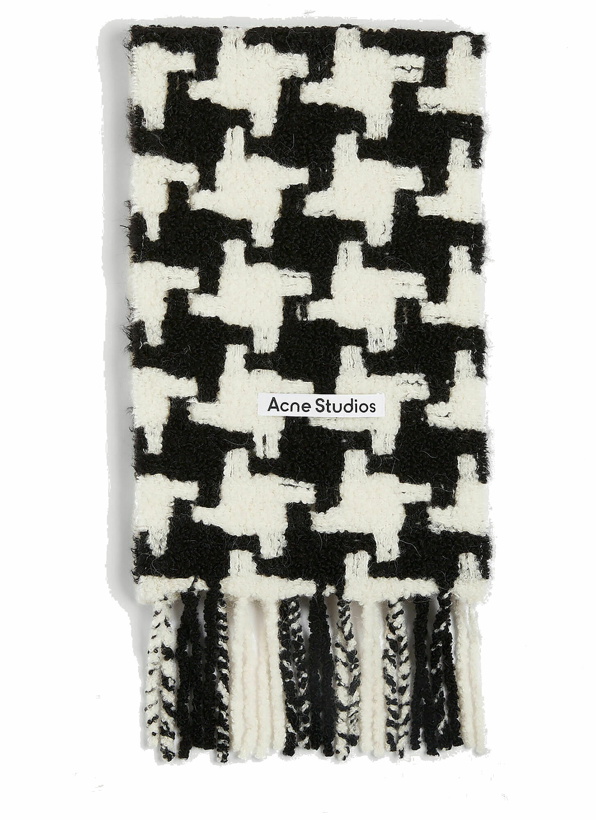 Photo: Acne Studios - Houndstooth Knit Scarf in White