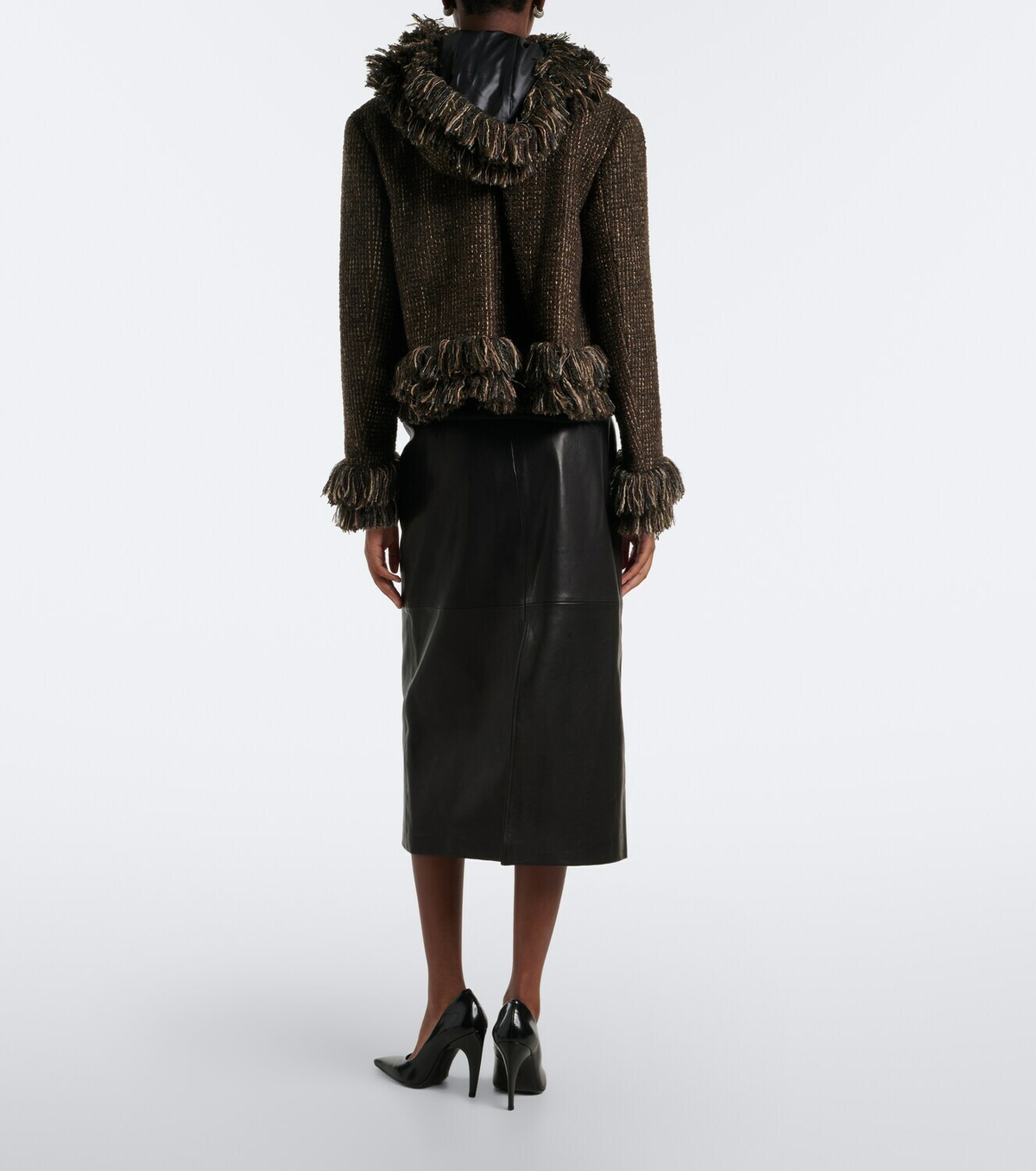 Nour Hammour Alana leather pencil skirt