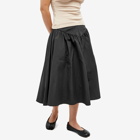 Peachy Den Women's Deba Midi Nylon Skirt in Black