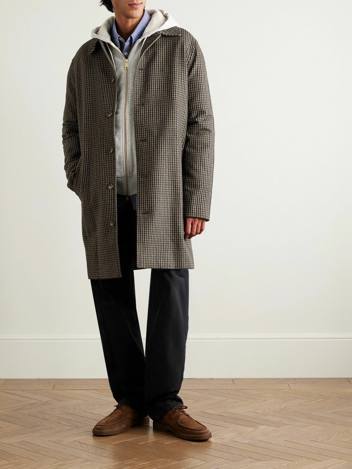 A.P.C. - Mac Paul Houndstooth Wool-Blend Coat - Brown A.P.C.