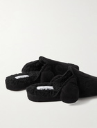 Thom Browne - Hector Shearling-Trimmed Suede Slippers - Black