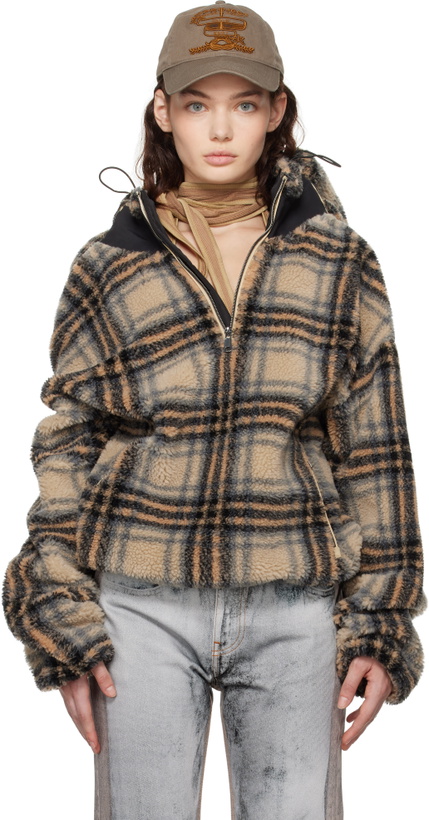 Photo: Y/Project Beige Insert Hood Fleece Pullover Hoodie