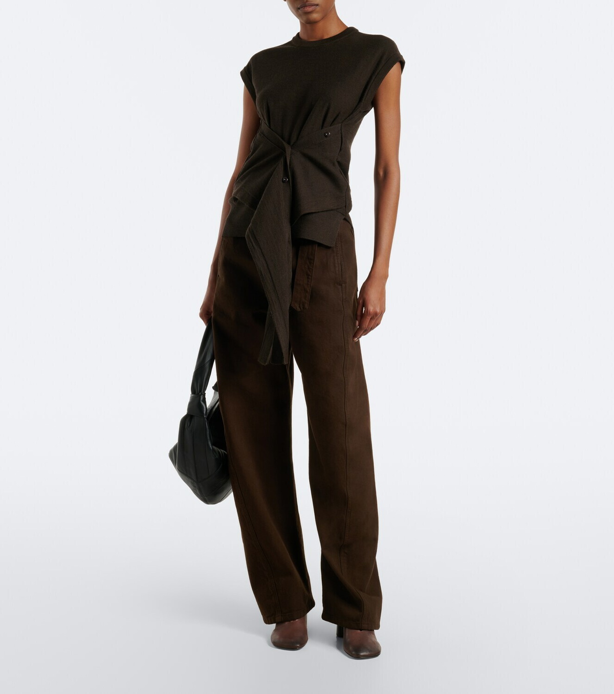 Lemaire Twisted belted barrel-leg jeans
