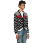 Gucci Navy Wool Striped GG Cardigan