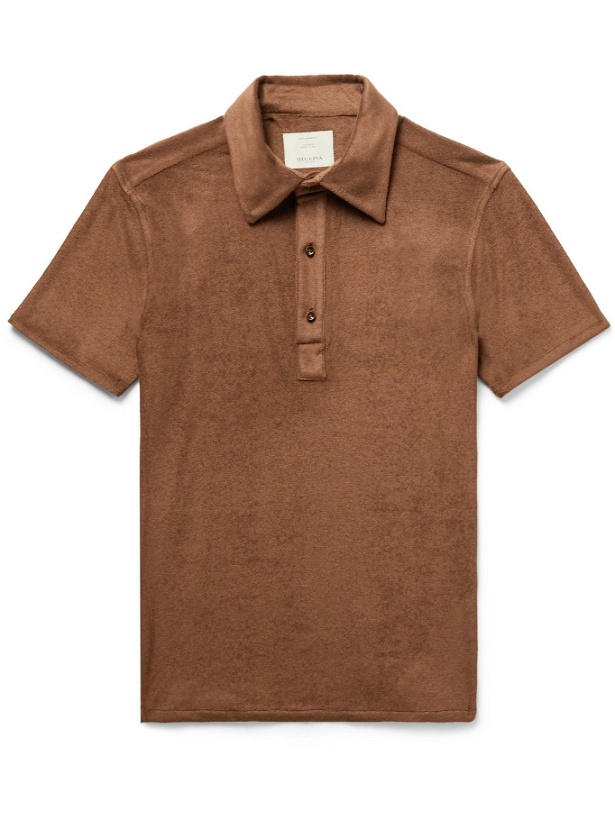 Photo: GIULIVA HERITAGE - Enzo Slim-Fit Modal-Blend French Terry Polo Shirt - Brown - IT 50