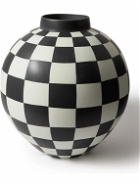 L'Objet - X-Large Damier Checked Porcelain Vase