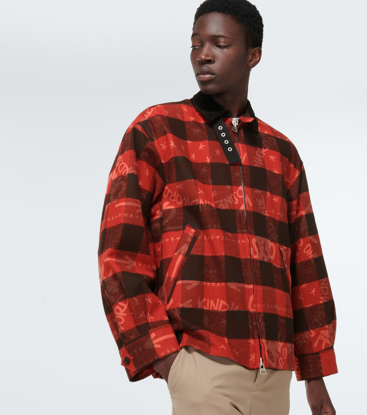 Sacai - x Eric Haze checked cotton blouson jacket Sacai