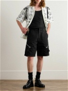 Jacquemus - Marrone Straight-Leg Zip-Embellished Cotton-Canvas Shorts - Black