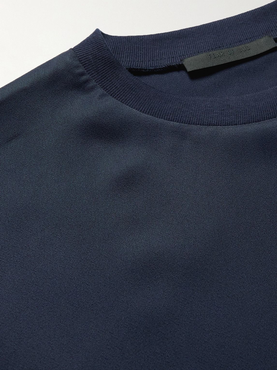 Fear of God - Oversized Satin-Crepe T-Shirt - Blue Fear Of God