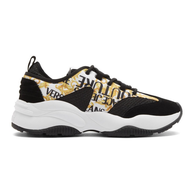 Photo: Versace Jeans Couture Black and White Barocco Print Sneakers
