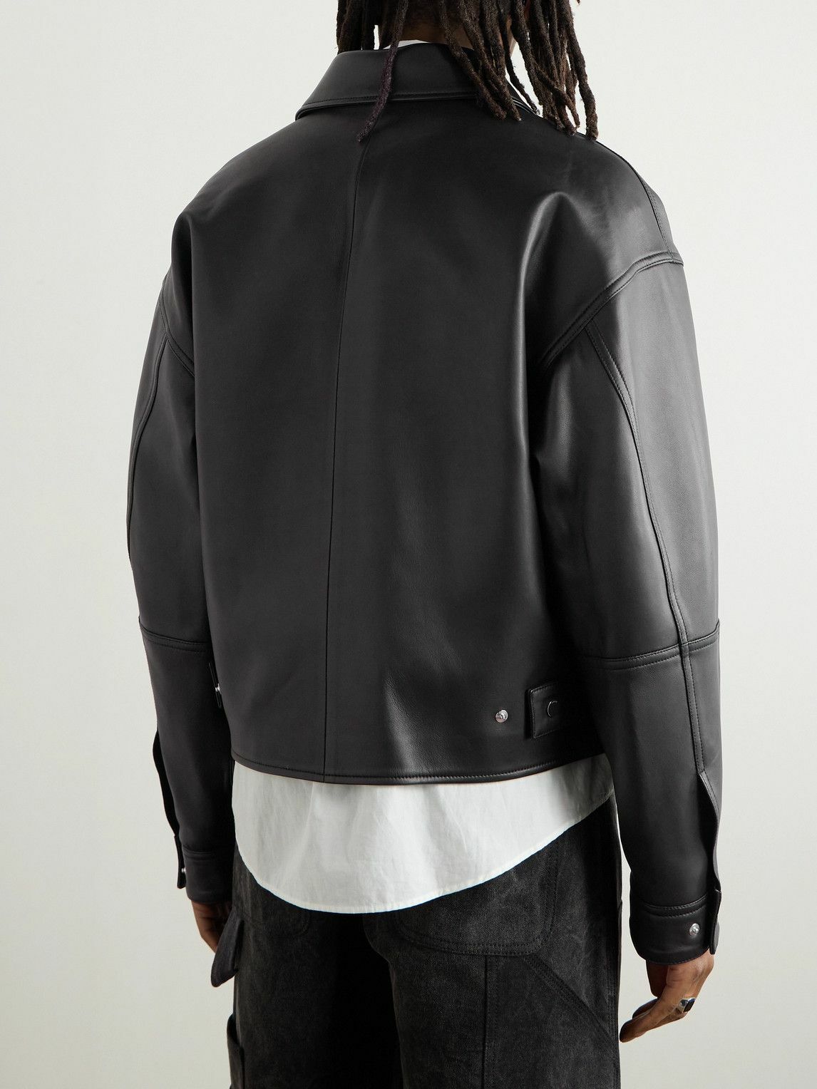 AMIRI - Logo-Debossed Leather Jacket - Black