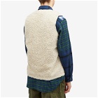 Café Mountain Men's Reversible Mountain Fleece Vest in Natural/Moss