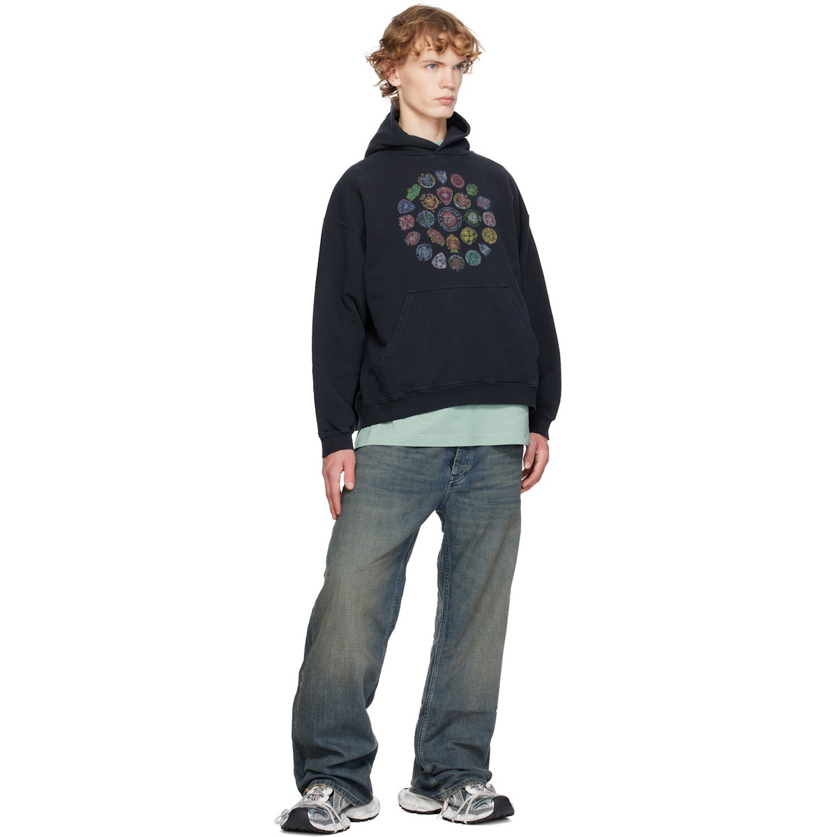 Balenciaga Black Logo Spiral Medium Fit Hoodie