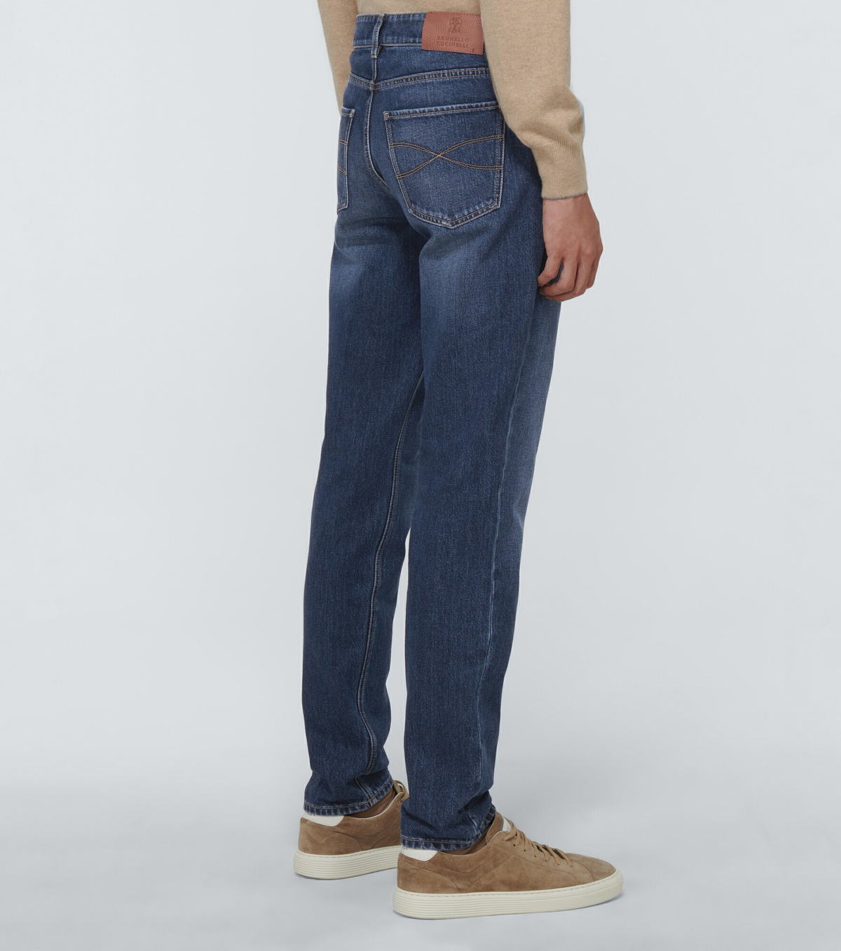 Brunello Cucinelli Blue Cotton Straight-Leg Jeans main image 1