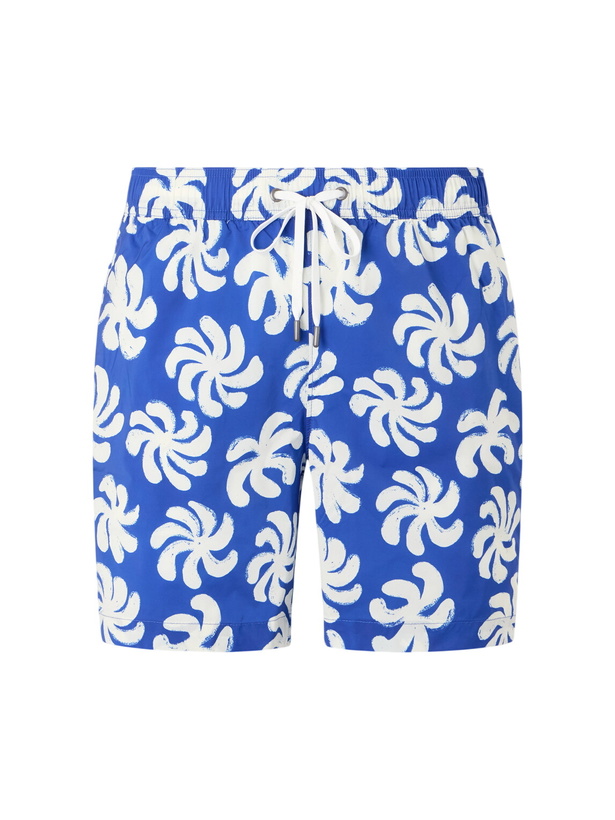 Photo: Onia - Charles Straight-Leg Mid-Length Printed Swim Shorts - Blue