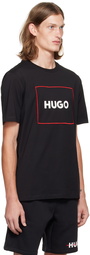 Hugo Black Embroidered T-Shirt