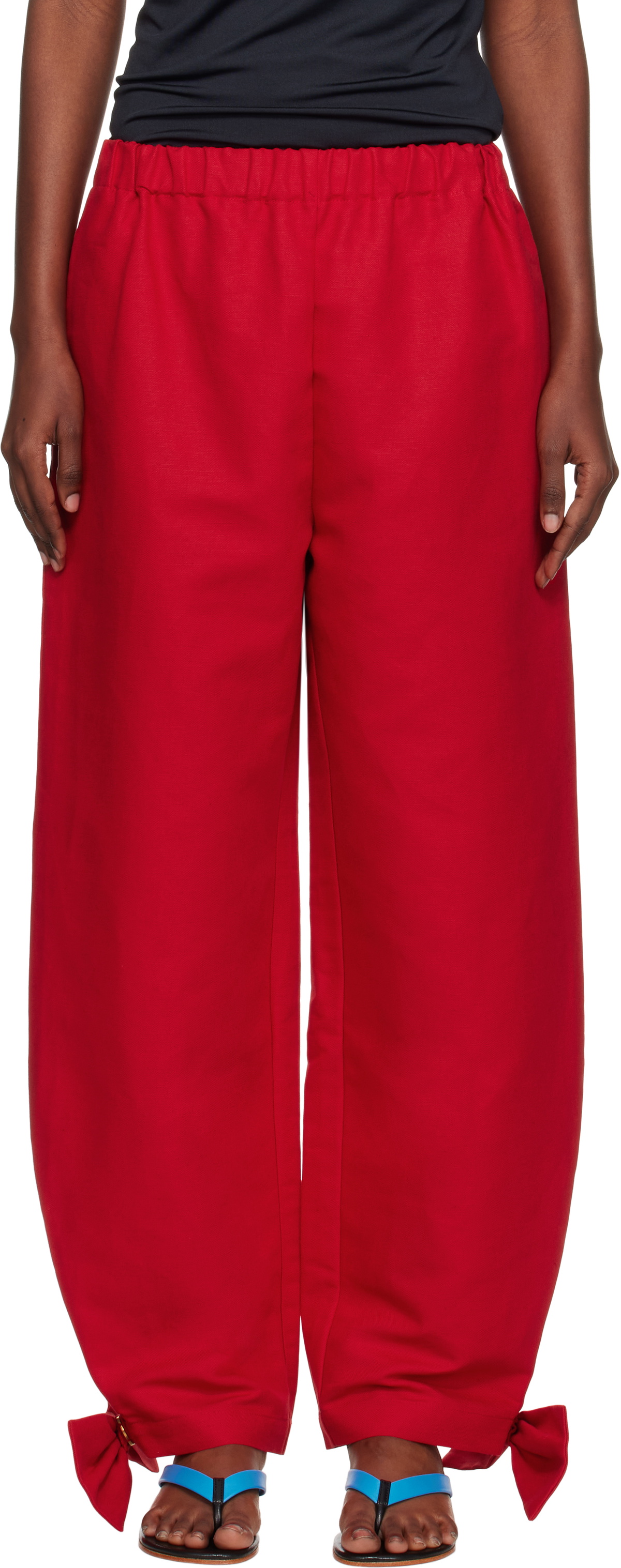 Caro Editions Red Coco With Bows Trousers