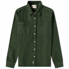 Foret Men's Barley Heavy Twill Overshirt in Dark Green