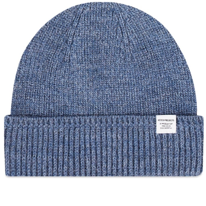 Photo: Norse Projects Men's Wool Watch Cap in Calcite Blue
