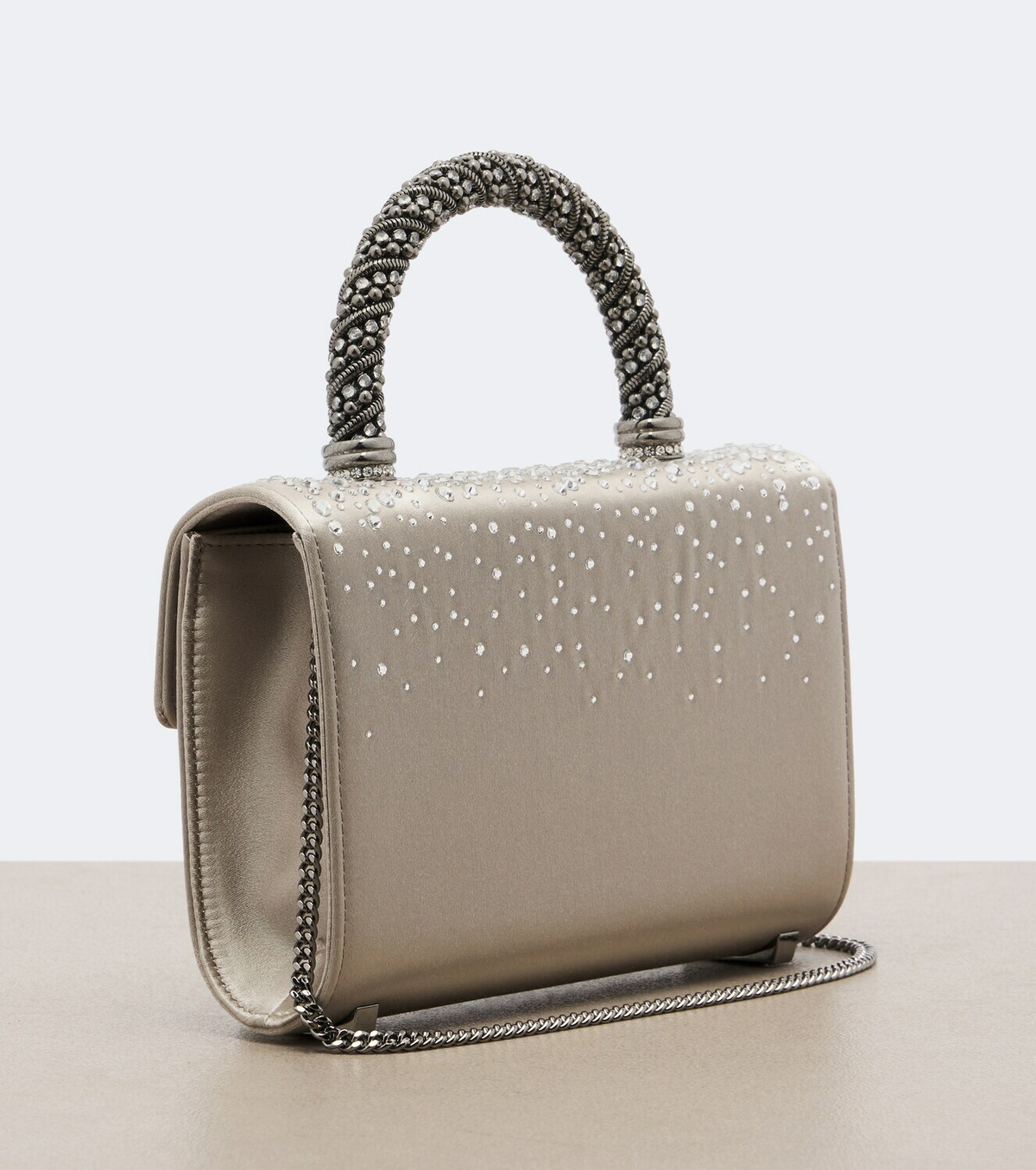 Roger Vivier Envelope embellished satin top-handle bag