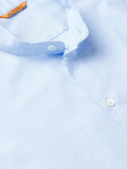 BARENA - Slim-Fit Grandad-Collar Cotton Oxford Shirt - Blue