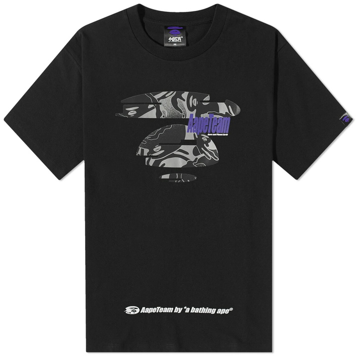 Photo: Men's AAPE Metaverse Moon Face T-Shirt in Black