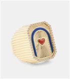 Marie Lichtenberg Heart Mini Scap 18kt gold ring with diamonds