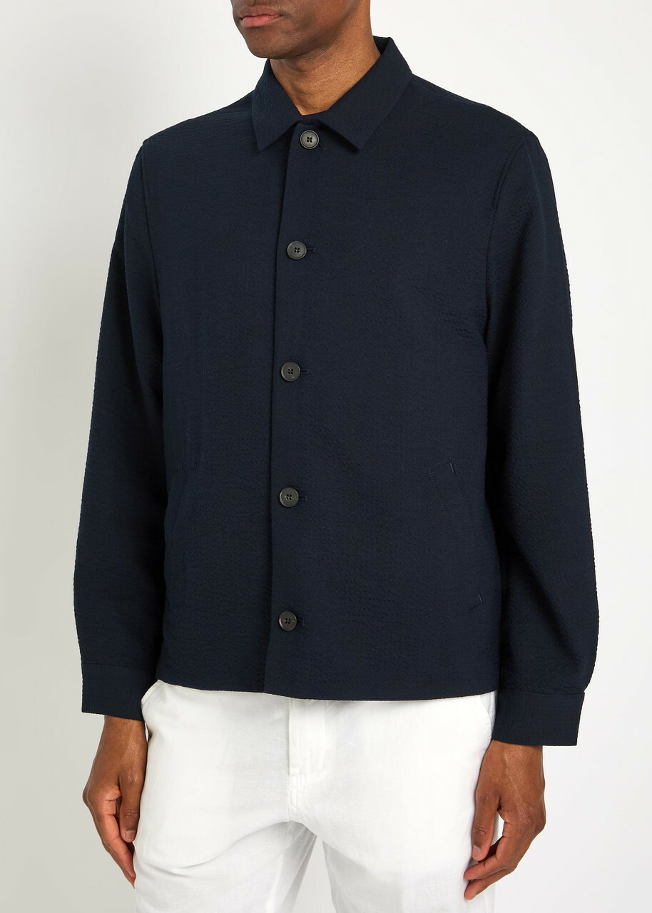 Sunspel Textured Stretch-wool Jacket Navy