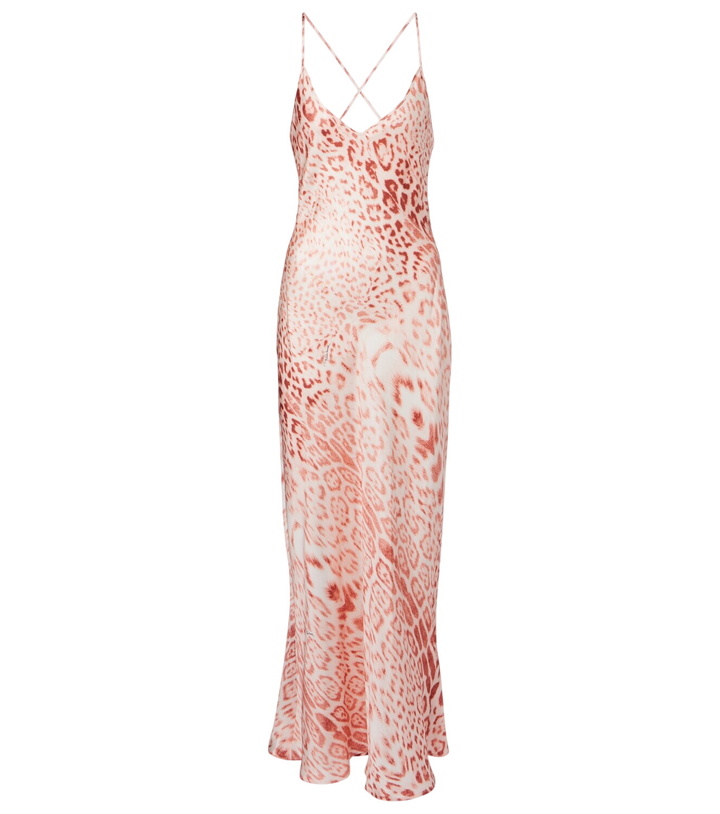 Photo: Roberto Cavalli Leopard-print silk satin dress