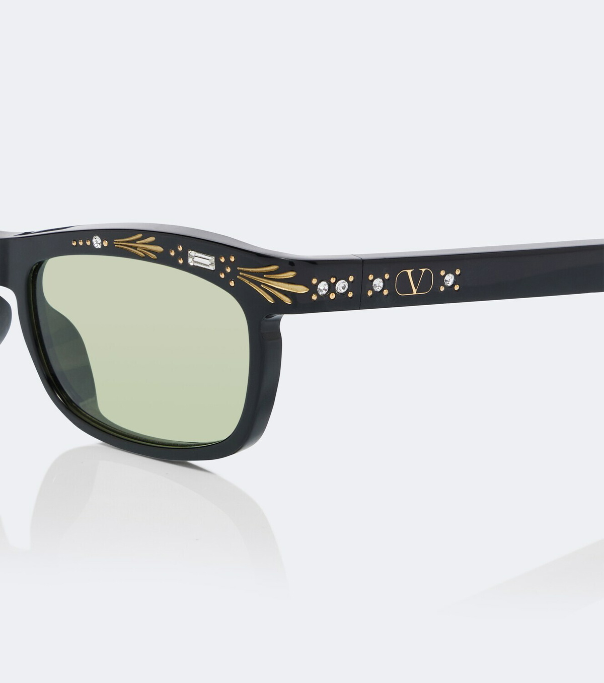 Valentino La Coureuse embellished rectangular sunglasses