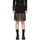 Sacai Black Embroidered Miniskirt