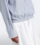 Prada Bow-detail checked cotton blouse