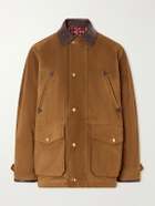 Drake's - Leather-Trimmed Suede Jacket - Brown