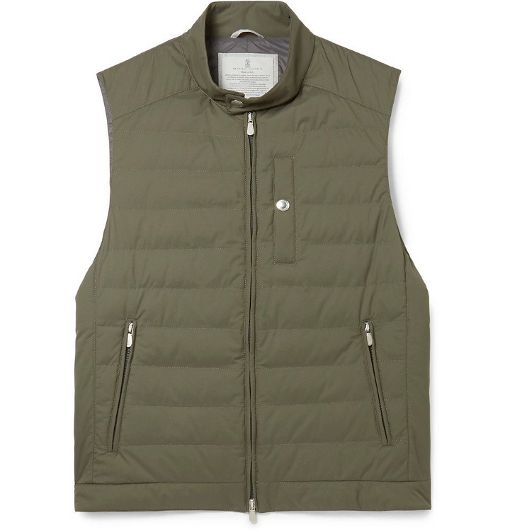 Photo: Brunello Cucinelli - Quilted Shell Gilet - Men - Green