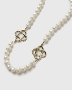 Casablanca Medium Pearl Logo Necklace Gold/White - Mens - Jewellery