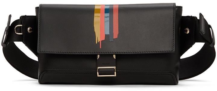 Photo: Paul Smith Black Painted Stripe Messenger Bag