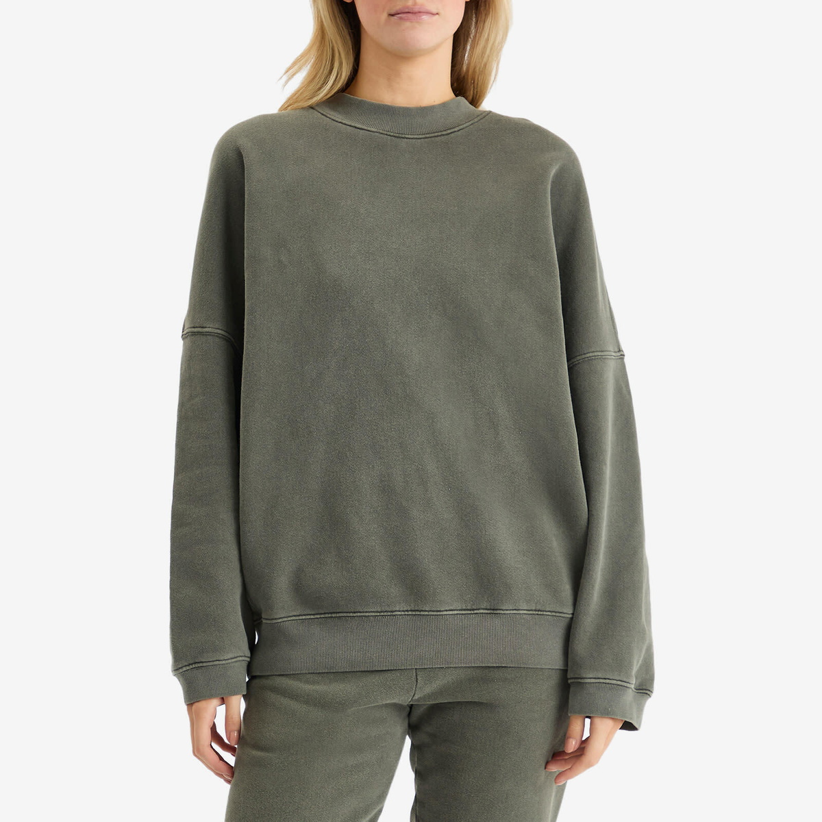Joah Brown Women's Oversized Crew Sweatshirt in Washed Sage