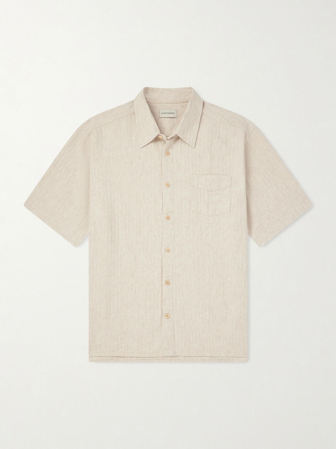 Oliver Spencer - Palermo Striped Cotton and Linen-Blend Shirt - Neutrals