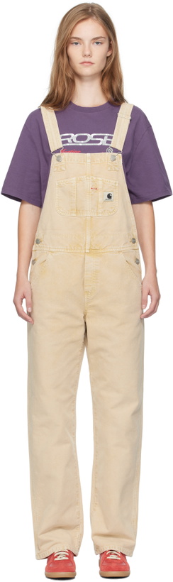 Photo: Carhartt Work In Progress Beige Bib Straight Overalls