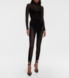 Wolford - x Mugler Flock Shaping paneled stirrup leggings