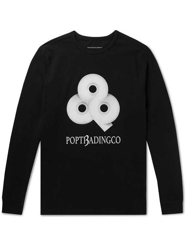 Photo: Pop Trading Company - Logo-Print Cotton-Jersey T-Shirt - Black