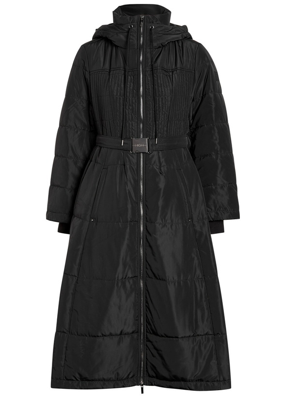 Photo: High Scuttle Hooded Quilted Shell Parka Black
