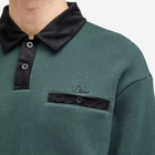 Dime Men's Casino Knit Rugby Polo in Forest