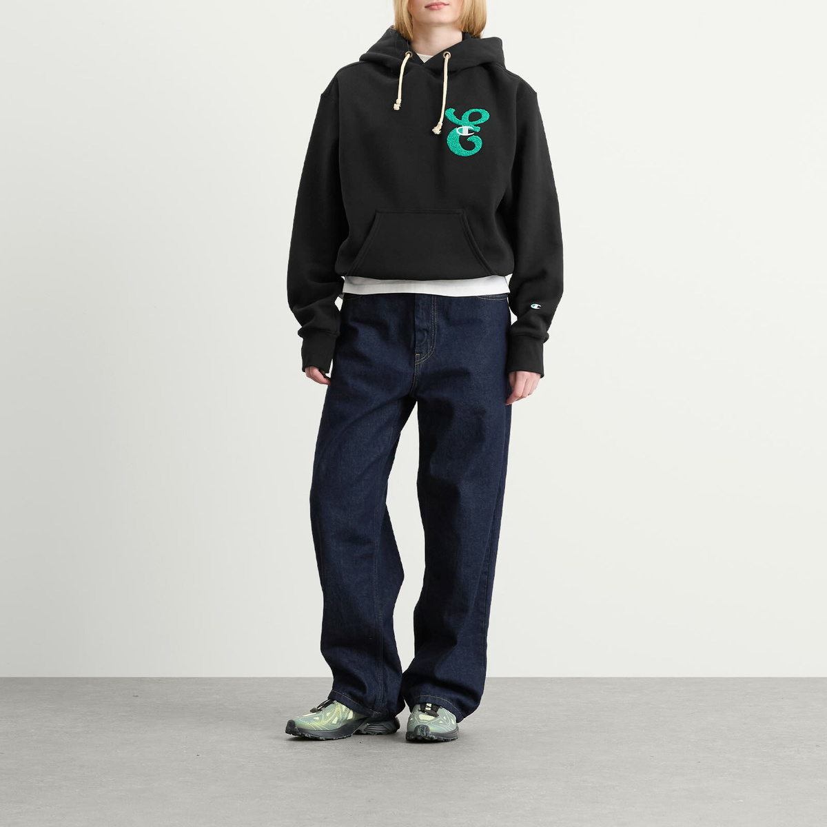 Champion for E by END. Hoodie 'Emerald' in Black