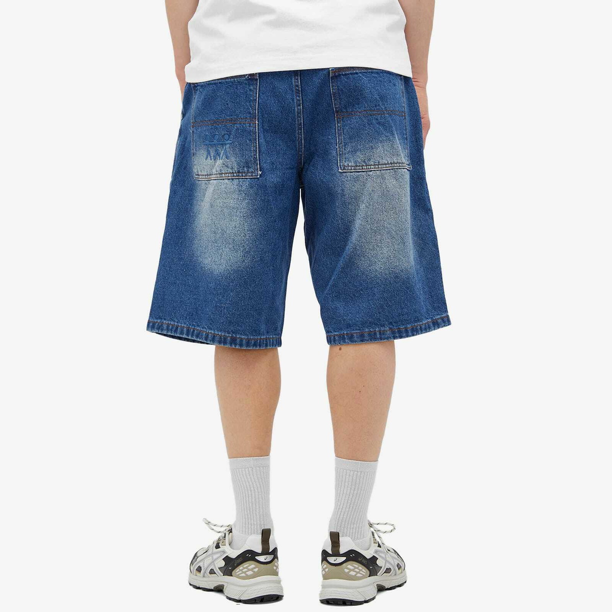 Lo-Fi Men's Activate Denim Shorts in Washed Dark Blue