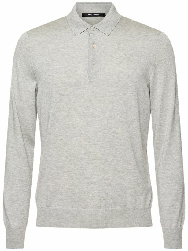 Photo: TAGLIATORE Pablo Silk & Cotton Long Sleeved Polo